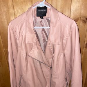 Maurices pastel pink faux leather jacket, size 3x